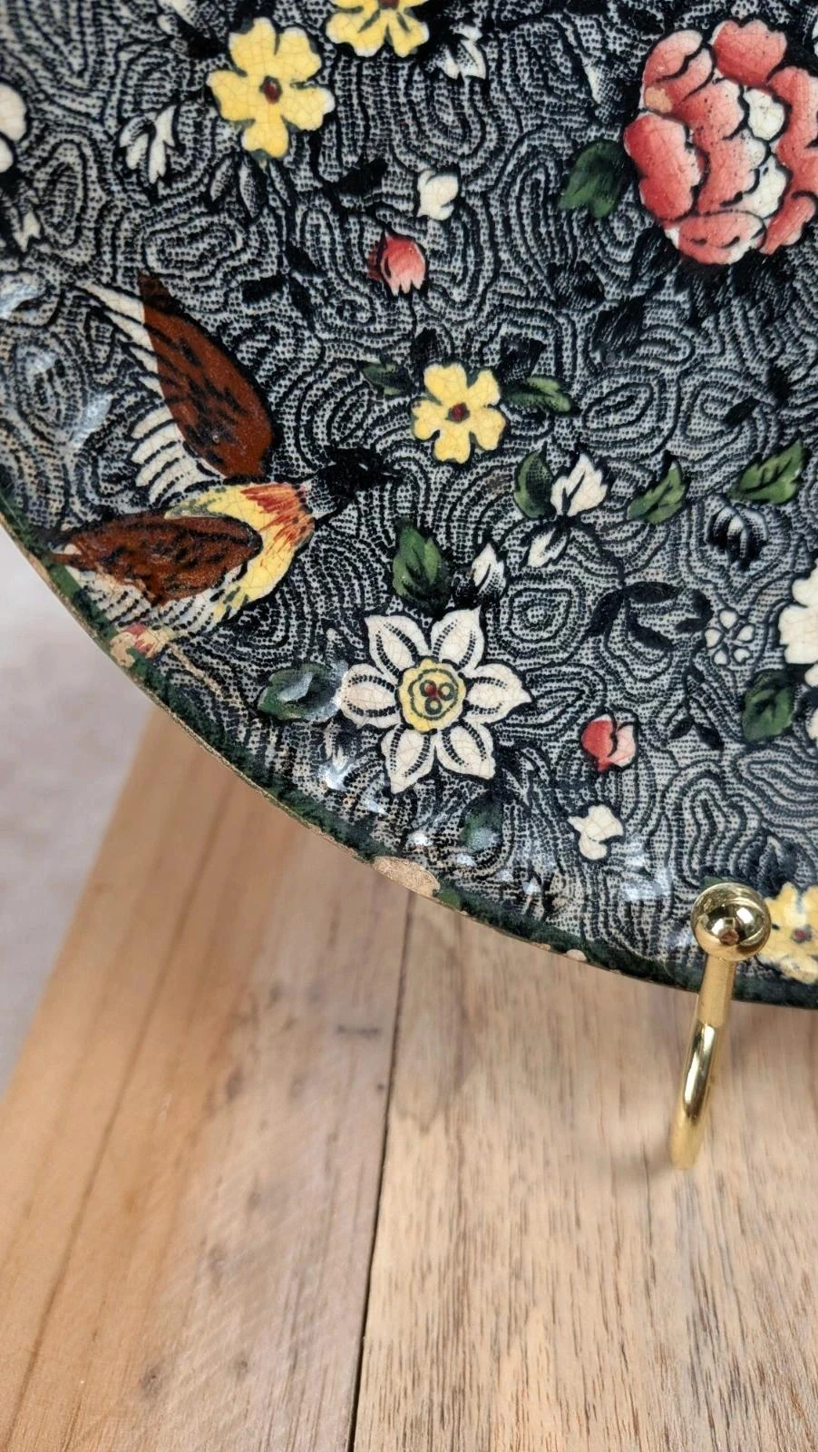Lote de 2 pratos antigos Delton Ware motivo pássaros e flores – photo 6